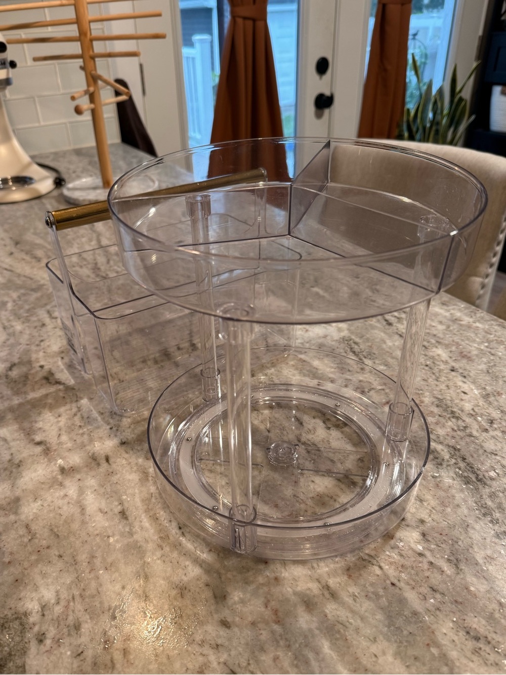 2 acrylic clear vanity makeup organizers